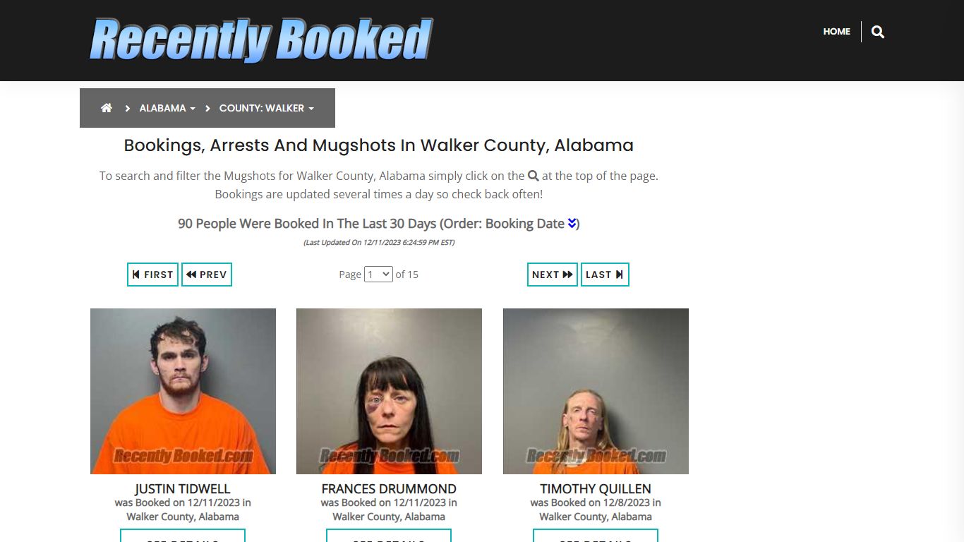Recent bookings, Arrests, Mugshots in Walker County, Alabama